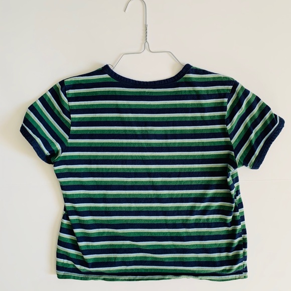 PacSun Basics Blue and Green Striped Tee Size S - Picture 3 of 3